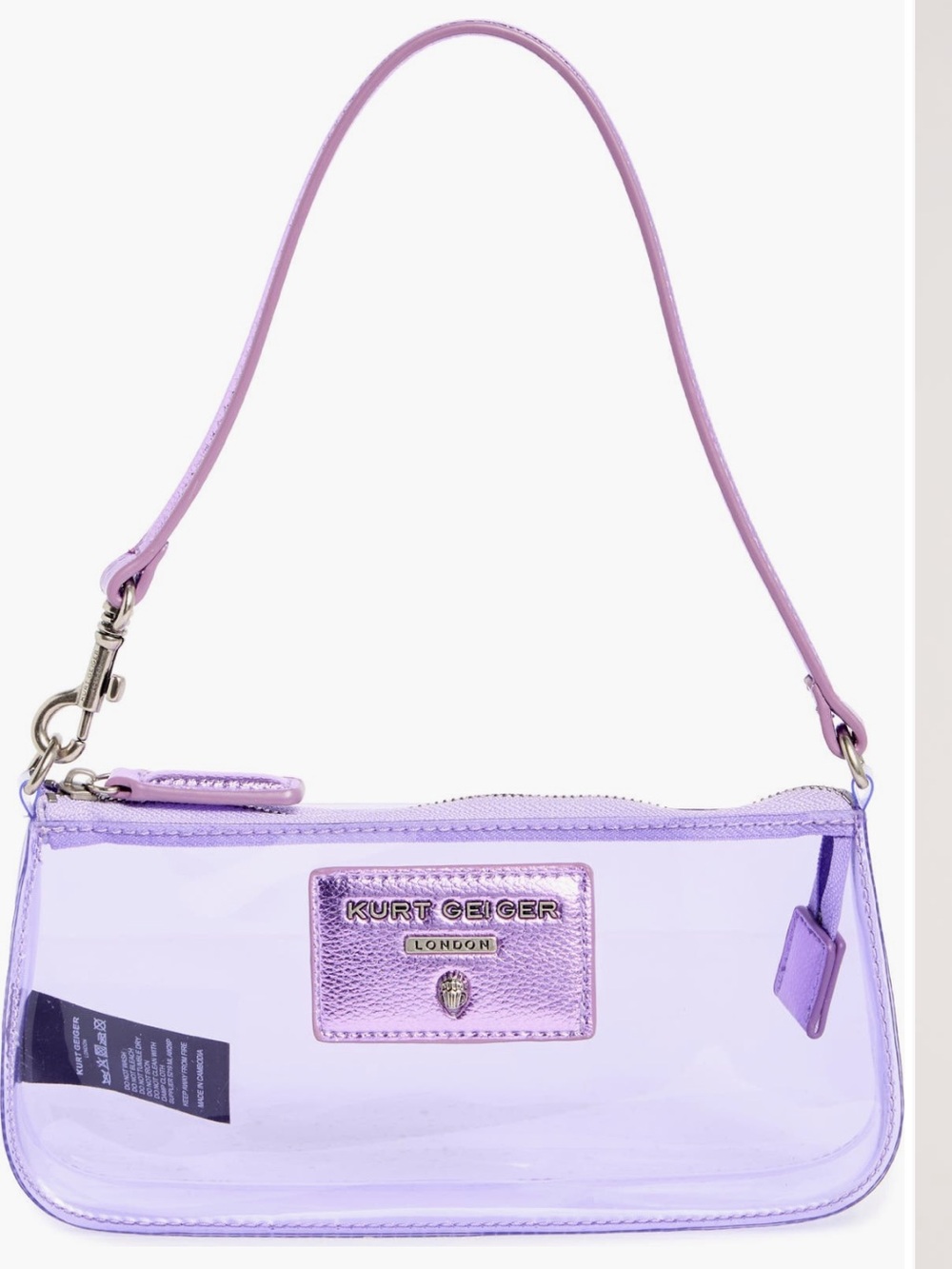 Kurt Geiger Lilac Transparent Mini Shoulder Highgate Convertible Wrislet Bag NWT